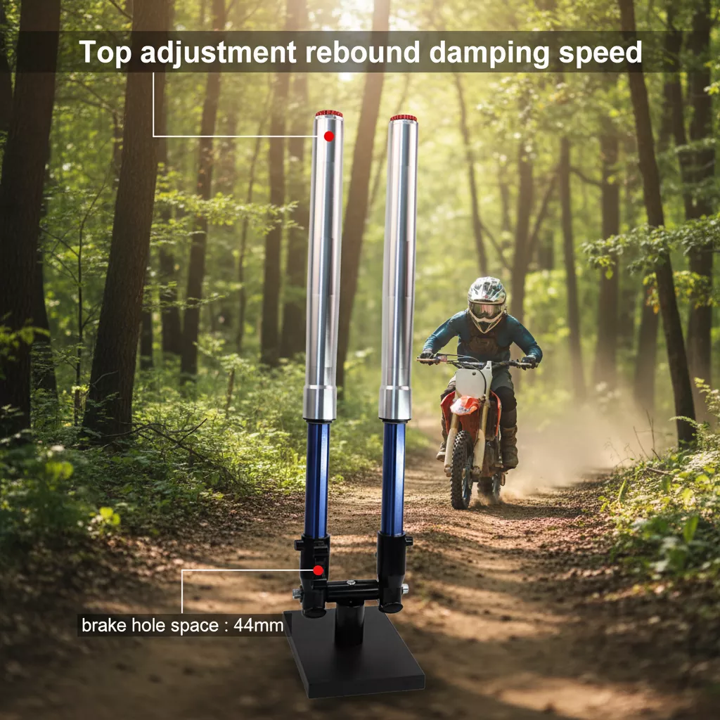 Peredam Kejut Sepeda Motor Dapat Disesuaikan Rebound Garpu Terbalik Kaki 44Mm